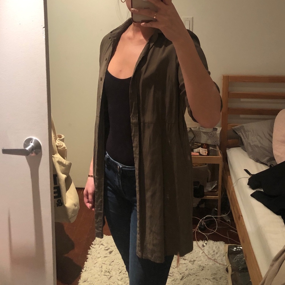 TopShop Olive Green Shirt Dress